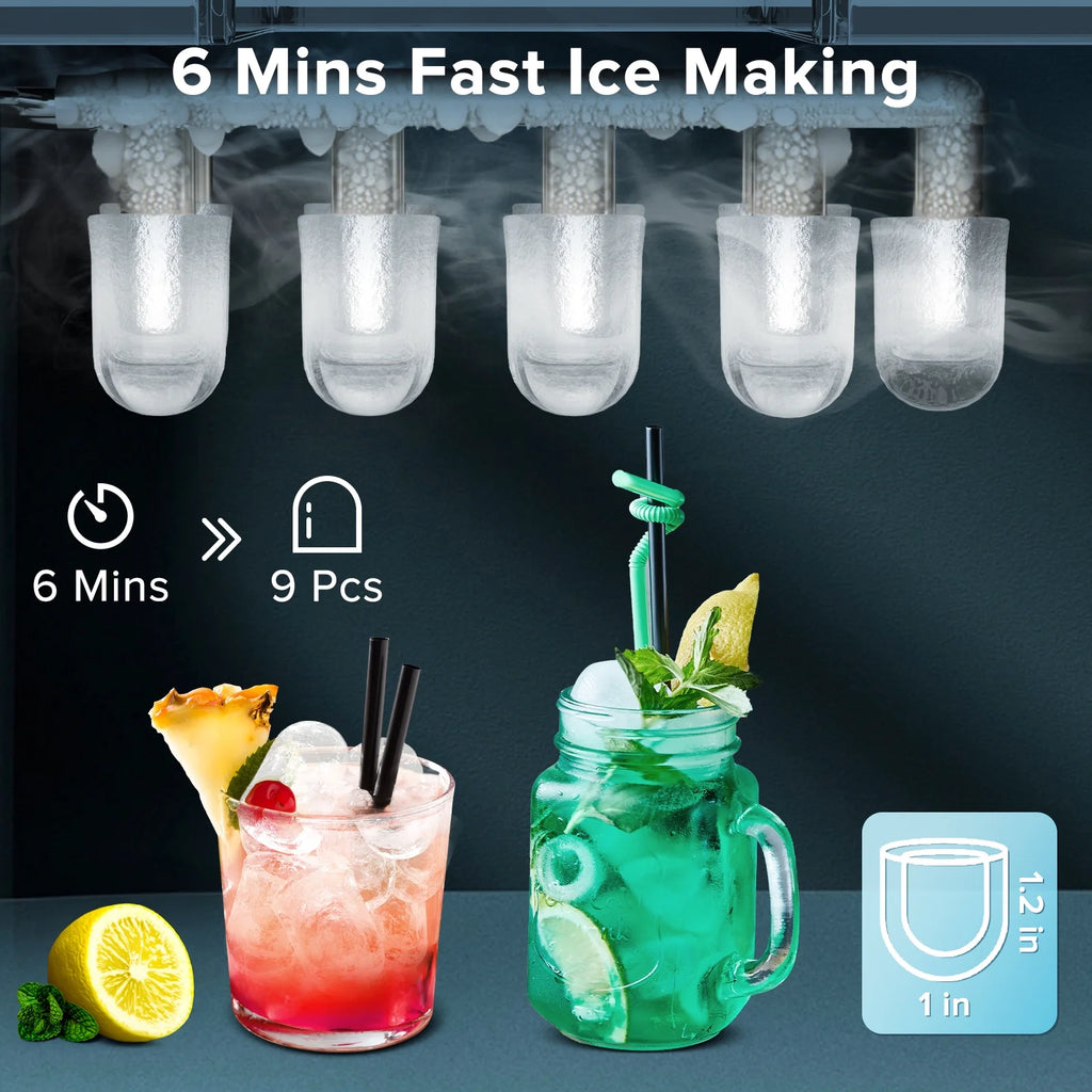 Portable Countertop Ice Maker with Ice Scoop and Basket B5764