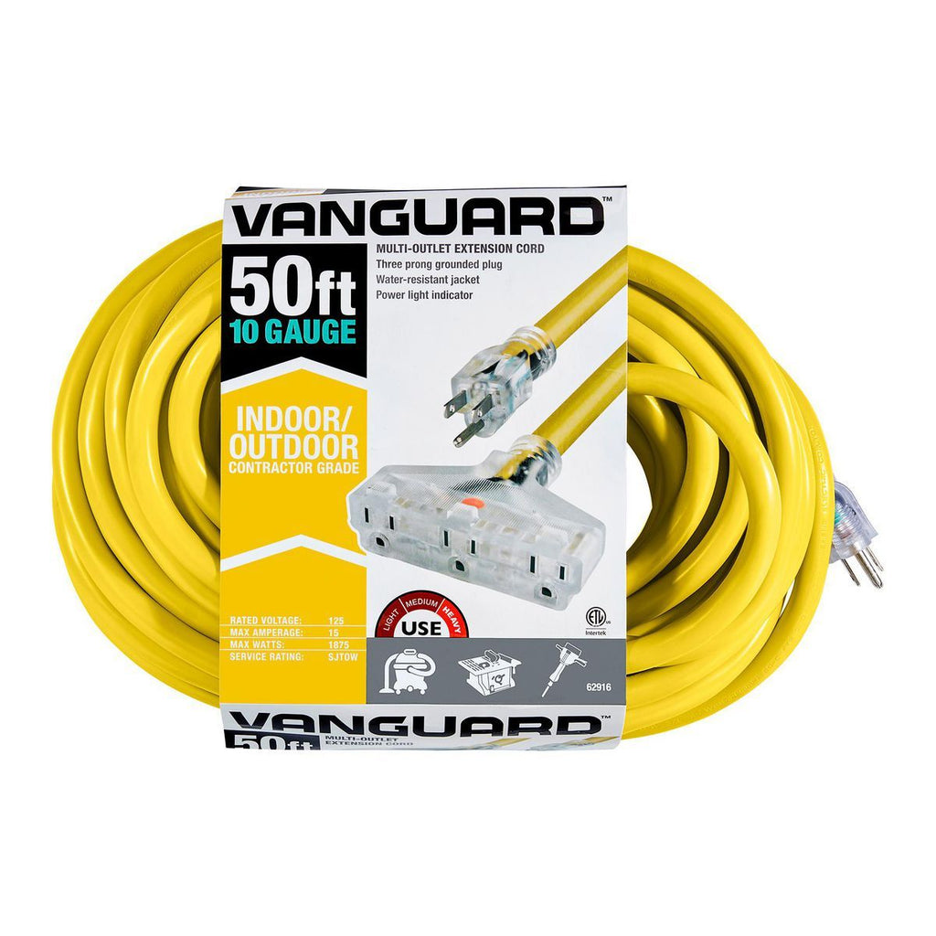 50 ft. 10/3 Gauge Triple-Tap Extension Cord R7685
