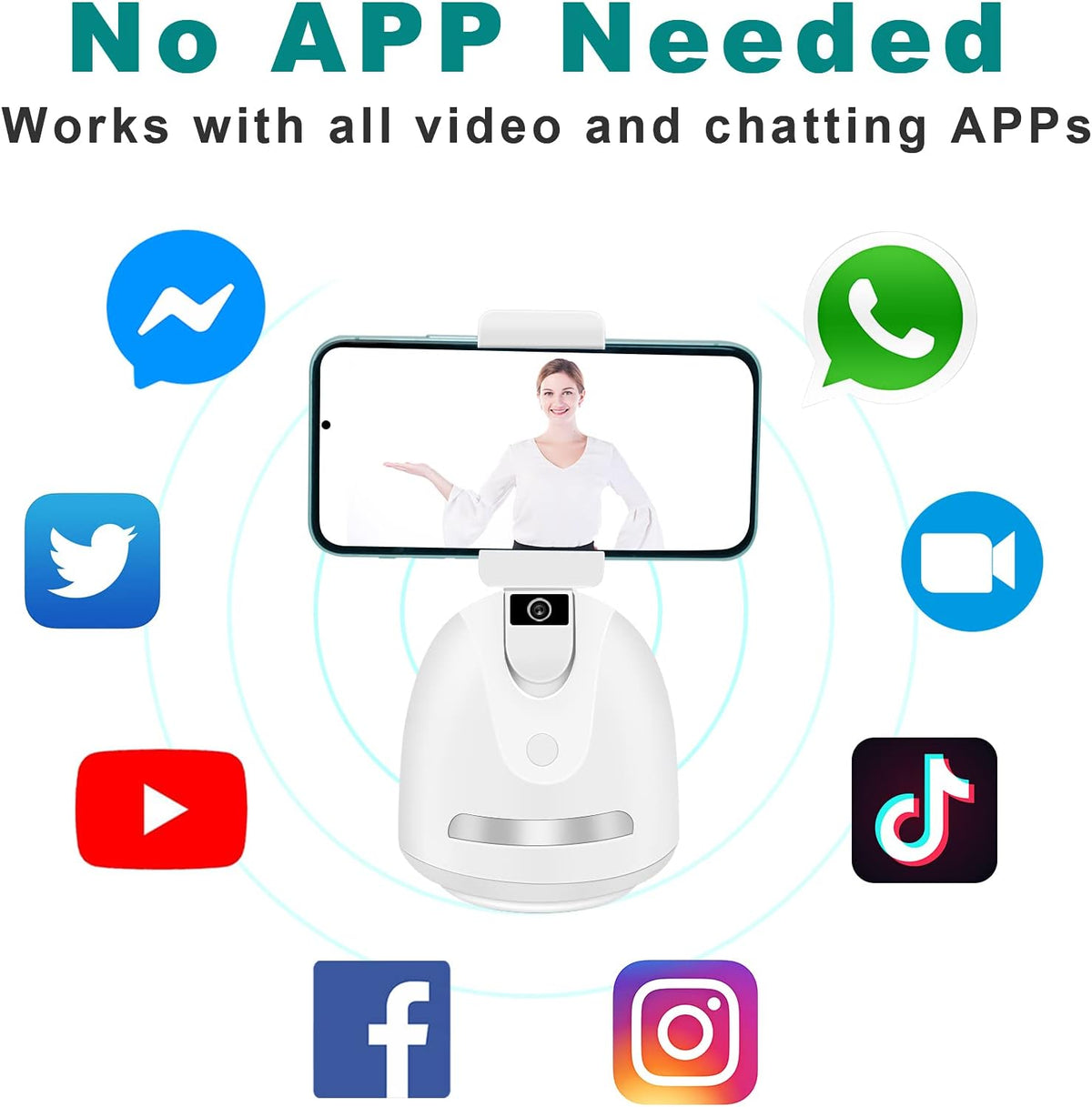 Smart Tracking Phone Holder with Selfie Light L5021