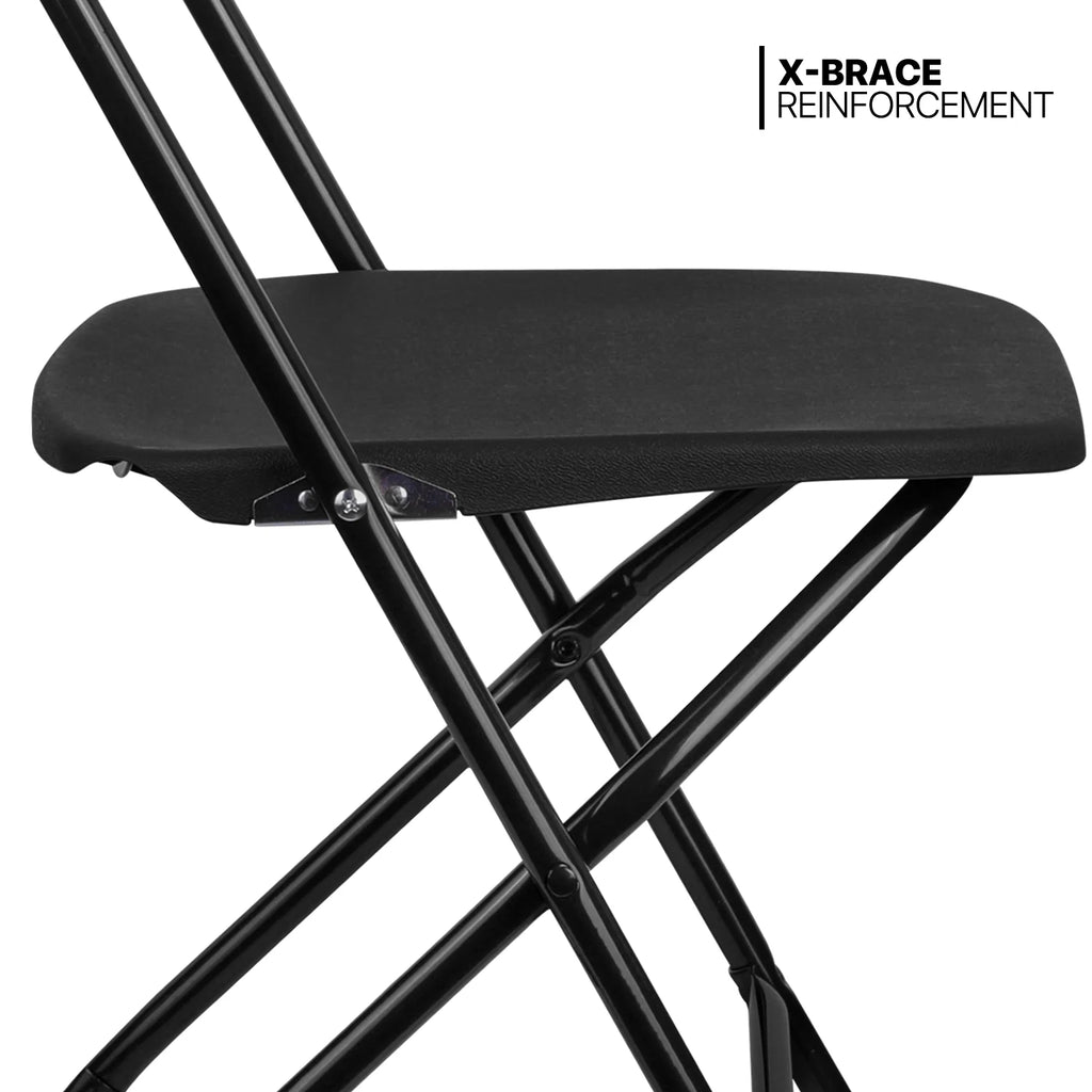 10 Pack Black Plastic Folding Chairs J12240