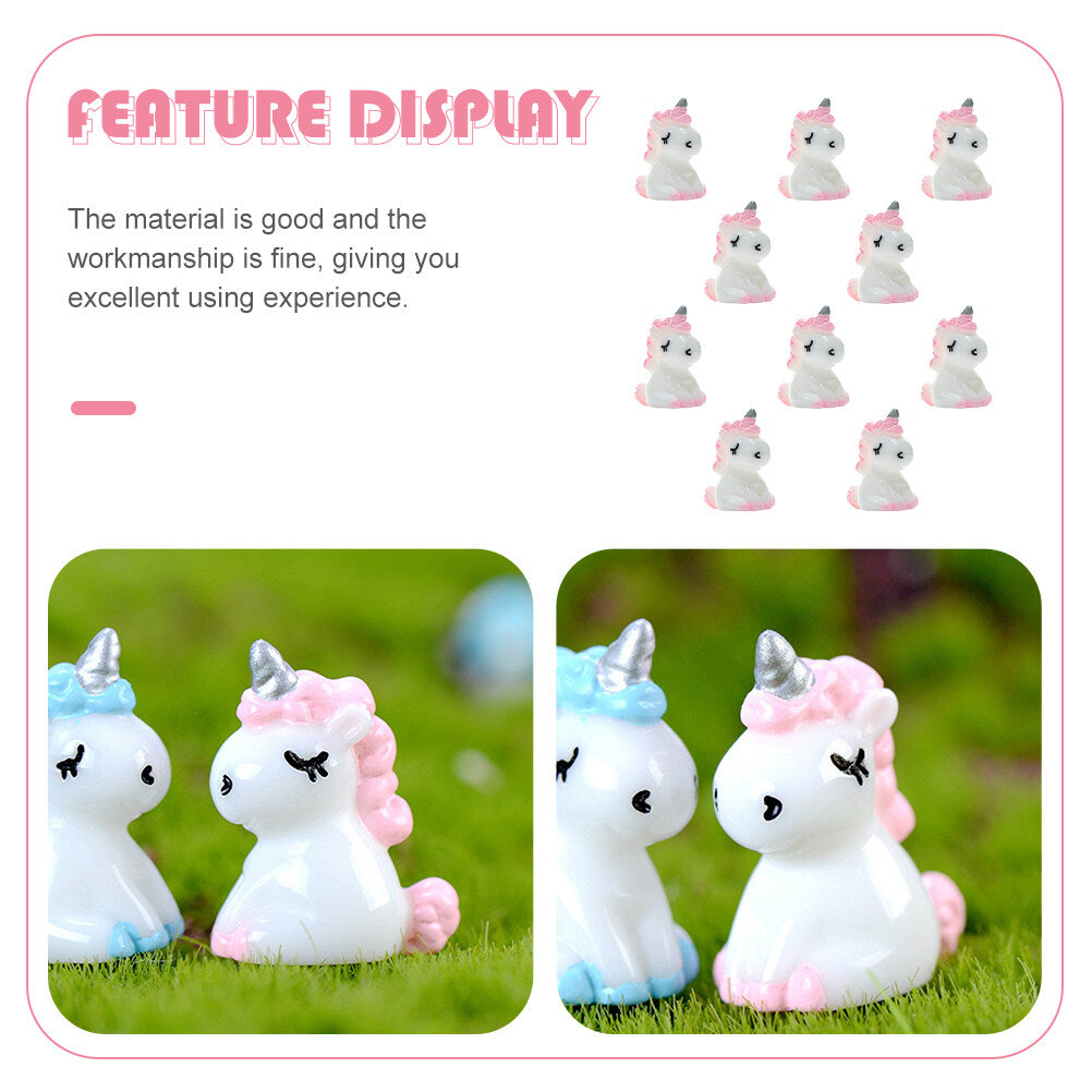 10pcs Miniature Unicorn Figurine Ornaments K4232