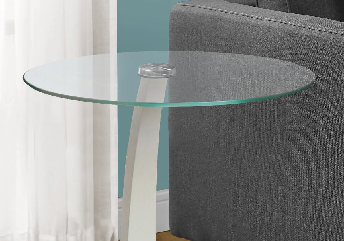 White C-shaped Accent Table D16034